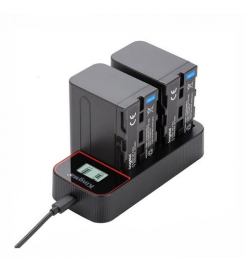 KingMa LCD Dual Charger for NP-F980 F970 + 2 Baterai NP-F